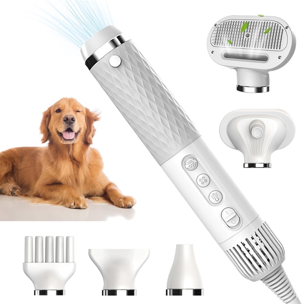 5 in 1 Pet Hair Dryer - High Velocity Blow Dryer for Dogs and Cats | Portable,